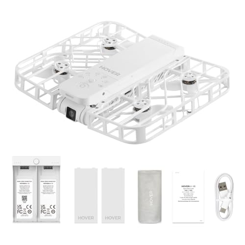 Image of HOVERAir X1 Drone with Camera, Self-Flying Camera Drone with Follow Me Mode, Foldable Mini Drone with HDR Video Capture, Palm Takeoff, Intelligent Flight Paths, Hands-Free Control White (Combo Plus)