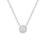 CRITI RORA Halskette mit Anhänger aus 925er-Sterlingsilber, Diamant-Anhänger, verstellbare reine Silberkette, Valentinstag/Muttertag/Geburtstagsgeschenk, 0.1 Carat White, Aus Sterlingsilber, künstlich