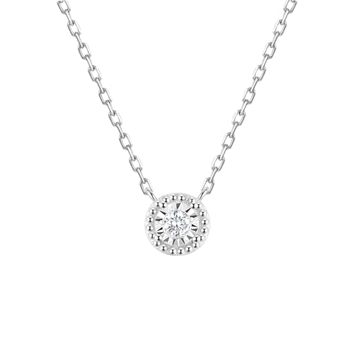 CRITI RORA S925 Sterling Silver Lab Grown Diamond Necklace for
