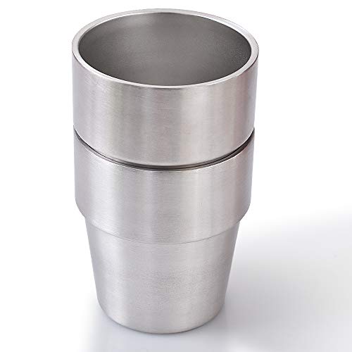 Newk Stainless Steel Tumblers, 10 Oz / 300 ml Metal Cup, Double Wall Drinking Mug for BBQ/Home/Office/Party/Driving – Set of 2 Packs
