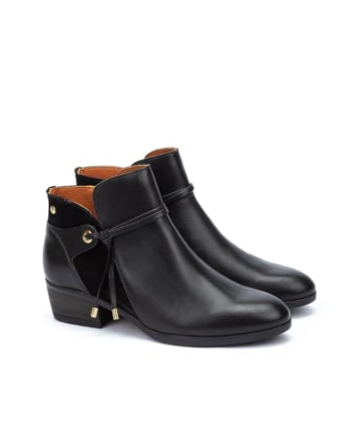 Image of PIKOLINOS Daroca Heeled Ankle Boots Women | Leather | Zipper Closure | Mid Heel | Size UK 2-8