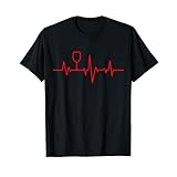 ワインを飲む人への贈り物。面白いワイン愛好家。REDWINEHEARTBEAT Tシャツ