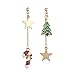 Diaod Ornamentos de Navidad creativos con Estilo Pentagram Pentagram Pendientes asimétricos Joyería for el Regalo