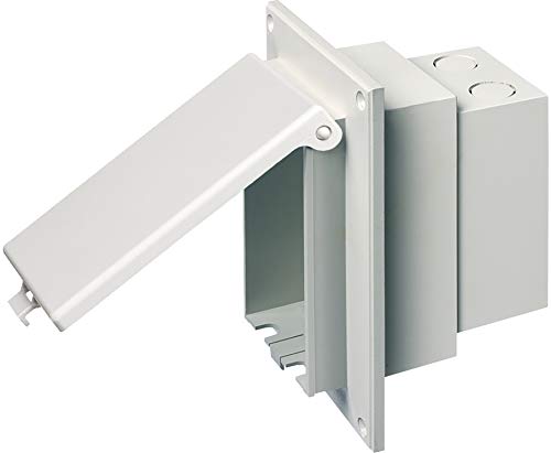 Arlington Industries Arlington DBVR1W-1 Low Profile IN BOX Electrical Box with Weatherproof Cover for Flat Surface Retrofit Construction 1-Gang Vertical White