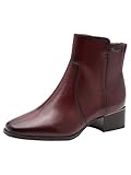 Tamaris Comfort bottines femme cuir petit talon, Bordeaux, 38 EU