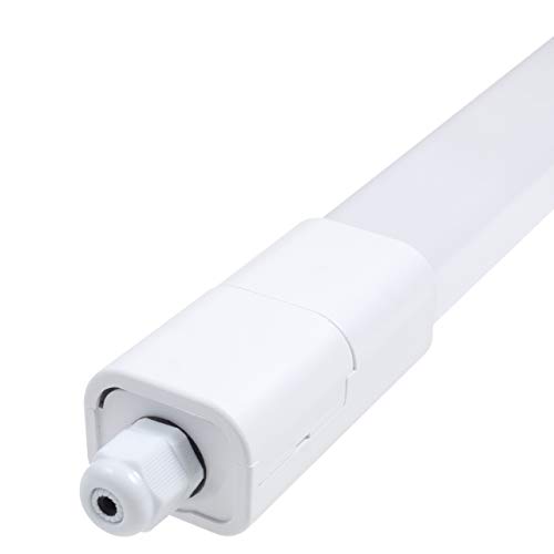 proventa® Slimline-Feuchtraumleuchte IP65 mit integriertem LED-Leuchtmittel, 66 cm, 15W, 1.650 Lumen, 4.000 K, Kunststoff weiß Cover