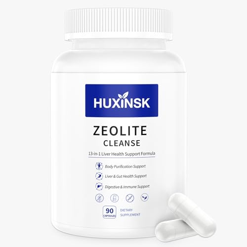 Zeolite Detox Supplement Liver Cleanse Detox & Repair Supports Gut Health Maximum Absorption NAC Glutathione Milk Thistle Cilantro Chlorella Shilajit Modified Citrus Pectin 90 Capsules
