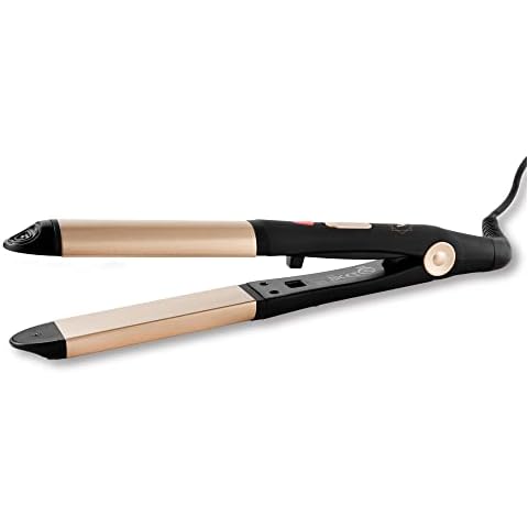 Venga! VG HST 3000, Plancha y rizador de cabello iónico de turmalina 2 en 1, placas recubiertas de cerámica, calentadores PTC, cable giratorio de 360° Cover