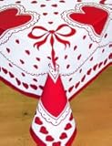 Red Valentine Cotton Tablecloth