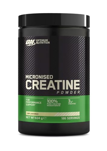 Optimum Nutrition Mikronisiertes Kreatin Pulver, Geschmacksneutral, 634g, 186 Portionen