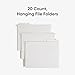 Smead FasTab Hanging File Folder, 1/3-Cut Built-in Tab, Letter Size, White, 20 per Box (64002)