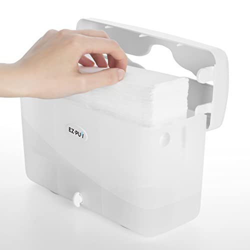 Image of EZ-Pull Countertop SLIMFOLD Hand Towel Dispenser for Kitchen /Bathroom /Office /RV /Airbnb(Only Works with SLIMFOLD Paper), White 4600-EZ, EZbrnd 9 inch x 3.5 inch x 6 inch