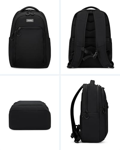 18 Inch Carry on Travel Backpack with Water Bottle Pocket, Black - Image 5