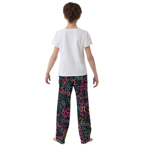 ZZXXB Math Digital Number Boys Long Pants Soft Trousers Elastic Waist Kids Lounge Bottoms with Pockets S-XL3