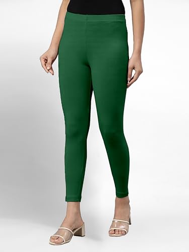 Image of TRENDMALLS Women's Super Combed Cotton Elastane Stretch Ankle Length Leggings with Ultrasoft Waistband