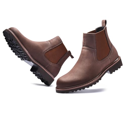 CGRRBW Men's Chelsea Boots Faux Leather Casual Boots for Men2