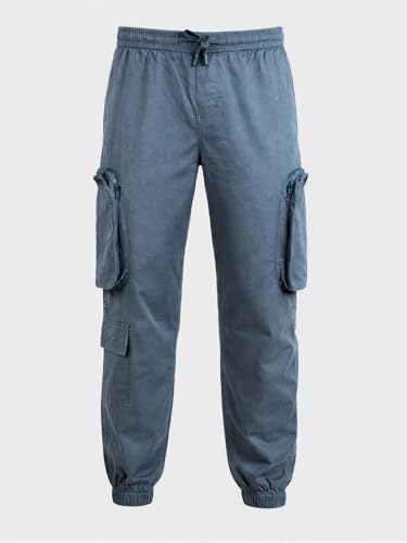 Image of The Indian Garage Co Men Mid-Rise Stretchable Relaxed Fit Cargo Joggers