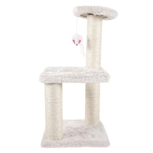 Rascador para gatos Toddmomy beige de 3 niveles