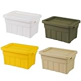 Robusti contenitori verticali con coperchi per conservare in sicurezza vari oggetti domestici (piccole dimensioni giallo mango)