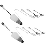 SECFOU 16pcs Cake Serving with Tongs Forks and Spoons for Parties Weddings and Desserts Easy to Clean for All Occasions