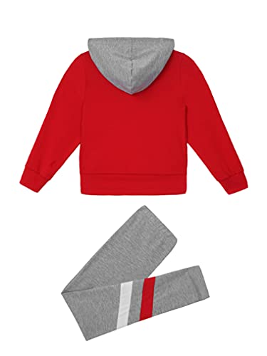 YEAHDOR Kids Girls Patchwork Jacket Hooded and Leggings Set Outdoor Running Jogging Tracksuits Casualwear2