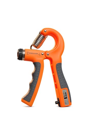 Image of Aero Adjustable Hand Gripper with Counter | Hand Grip Workout Strengthener for Men & Women | Forearm Strength Trainer, Wrist & Finger Exercise Equipment for Gym & Home Workout | Orange