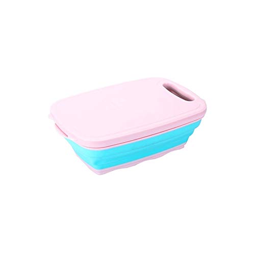 Deska do krojenia Kuchnia Deska do krojenia Zestaw Składany Kosz odpływowy Zestaw Warzywa Kuchnia Deska do krojenia Owoce Tower Trwałe Nie tłuste Narzędzia kuchenne (Color : Pink)