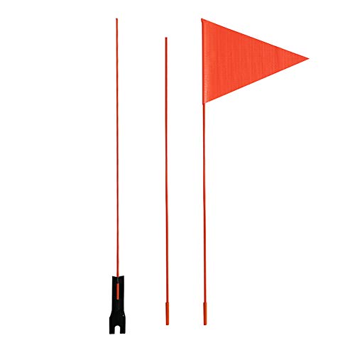 ISAKEN Drapeau de sécurité pour vélo, 1,8 m, drapeau triangulaire de sécurité pour vélo d'enfant avec mâts et support de montage, drapeau haute visibilité pour cyclisme en plein air Cover