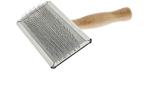 Ferribiella Spazzola cardatore per Cani con Manico in Legno X Large
