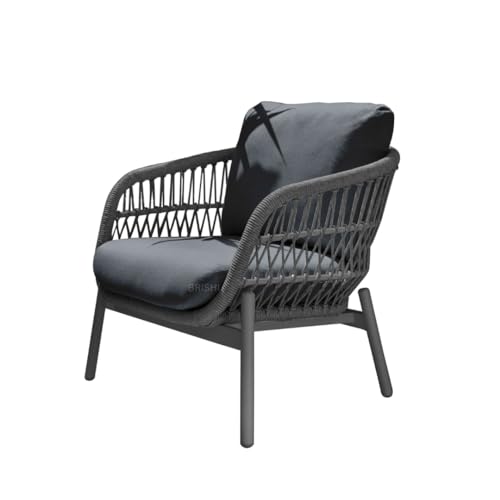 Image of BRISHI Outdoor 4 Seater Sofa Set | Balcony Sofa | Patio Furniture Sets | Conversation Sets | Braid & Rope Garden Sofa Set. (Grey)