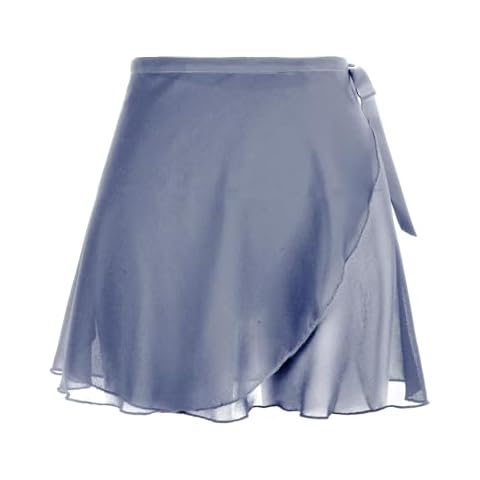 Light Gray Chiffon Ballet Wrap Skirt Cover