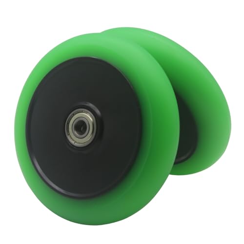 2Pcs 110mm Scooter Wheels - 110mm Pro Kick Scooter Wheels Replacement Pair-Plastic Core 110mm Scooter Wheels for Razor Fuzion Scooters (Green)