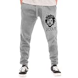 J Rapper Singer Cole Fleece Athletic Jogger Sweatpants for Man's Pants Basic Workout Pants Teens Trouser Breathable Cotton Jogger Pants for Sports Gray X-Large