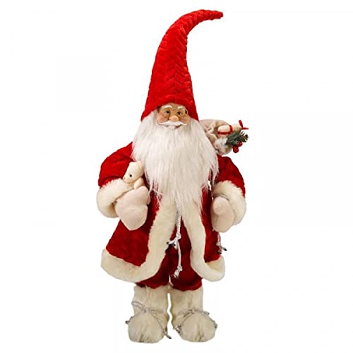 garden mile Tradicional de Lujo Deluxe papá Noel Santa Claus de pie Figura DECORACIÓN Navidad Adorno Altamente DETALLADOS Interior - Rojo, 70cm Cover