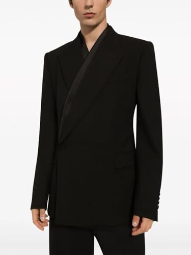 Men's Stylish Blazer Peak Lapel Suit Jacket One Button Tuxedo Coat for Groom Homecoming3