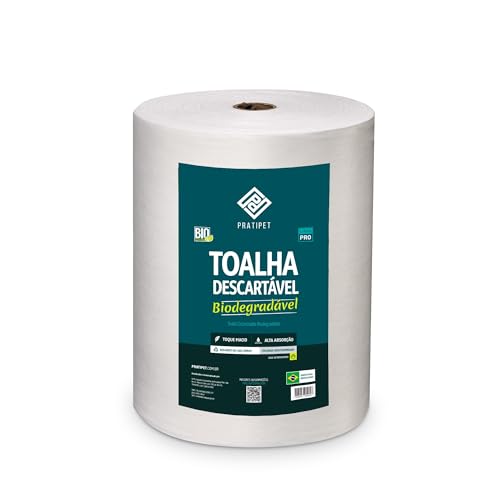 Rolo Toalha Descartável 300 Unidades Biodegradável 30x50cm Pet Shop Cão Gato