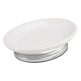 Popular Bath Soap Dish, Isabella Collection, White/Chrome