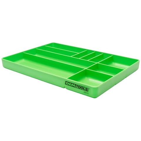 OEMTOOLS 22213 Tool Box Organizer Tray, 10-Compartment Tool Tray, Tool Chest Organizer for Parts and Bolts, Stackable Design Tool Drawer Organizer Cover