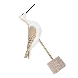 Elegancia con acabado artesanal: la escultura de madera de una gaviota exhibe un pulido y acabado a mano por expertos, creando una sofisticada pieza decorativa de mesa con temática marina y una opción de regalo entrañable