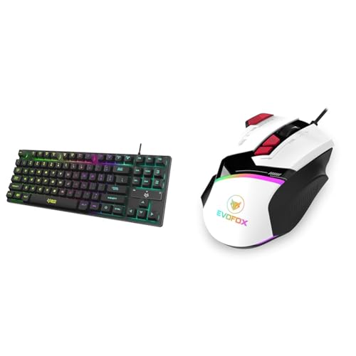 Image of EvoFox Fireblade Wired TKL Gaming Keyboard with Breathing Effect (Black) Blaze Programmable Gaming Mouse with 1000Hz Polling Rate