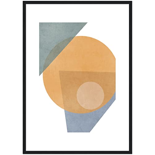Art mural abstrait chameau pour salon chic | Toile noire 50x70 encadrée