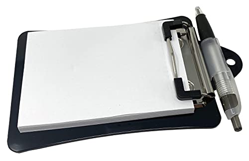 Clipco Mini Clipboard With Magnetic Back Includes Paper Pad And Pen (2-Pack) (Black) #TOP3