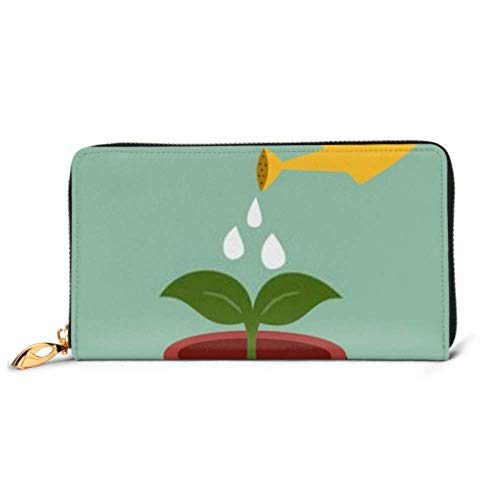Preisvergleich Produktbild JHGFG Mode Handtasche Reißverschluss Brieftasche Baum wachsender Kopf Lernkonzept Telefon Kupplung Geldbörse Abendkupplung Blockieren Leder Brieftasche Multi Card Organizer