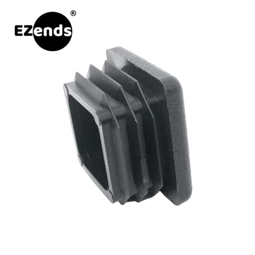 Image of Premium Grade 1 Inch Square Tubing End Caps (10 PK) - 14-20 Gauge for Thinner Wall - Black Plastic Plugs for Square Tubing
