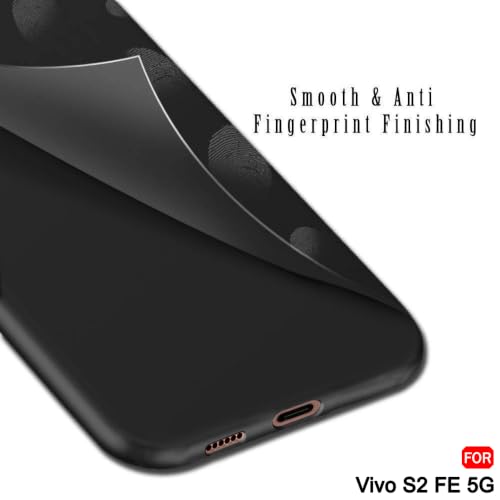 Image of TheGiftKart Sleek Back Cover Case for Vivo S2 5G | Slim Fit Protective Design | Ultra Matte Finish | Camera Protection Bump | Soft Silicon Back Cover Case for Vivo S2 5G (Silicone, Black)