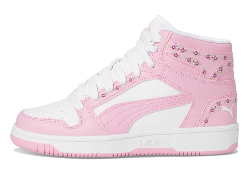 PUMA Rebound Layup Mid (Big Kid) Sneaker, White/Pink Lilac, 6 US Unisex4