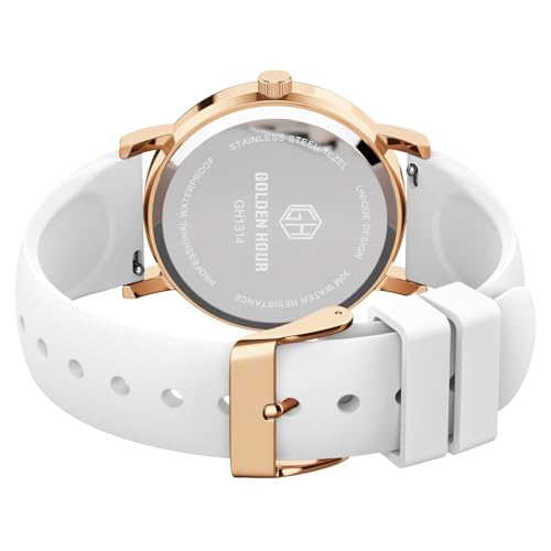 GOLDEN HOUR Waterproof Nurse Watch for Medical Professionals, Students Women Men - Military Time Luminouse Easy Read Dial, 24 Hour with Second Hand, Colorful Silicone Band4