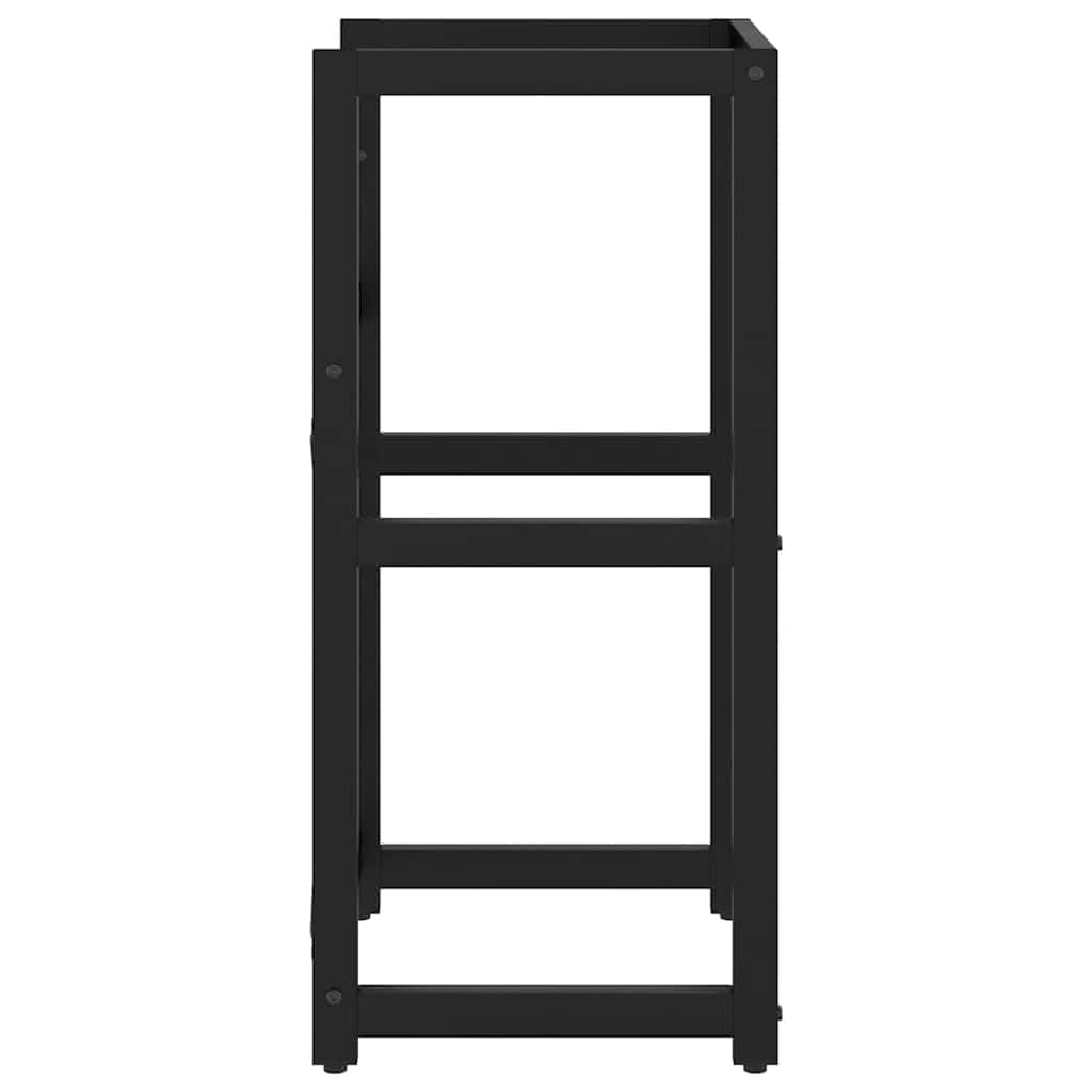 Badezimmer Waschtischgestell Schwarz aus pulverbeschichtetem Eisen 40 x 38 x 83 cm, 0,8 mm Rohrstärke, mit Wandhalterung für platzsparende Waschtisch Ablage und Stauraum