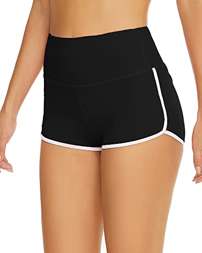 Aurgelmir Women's Workout Shorts Scrunch Booty Gym Yoga Pants Middle/High Waist Butt Lifting Sports Leggings(A-Black, Large)