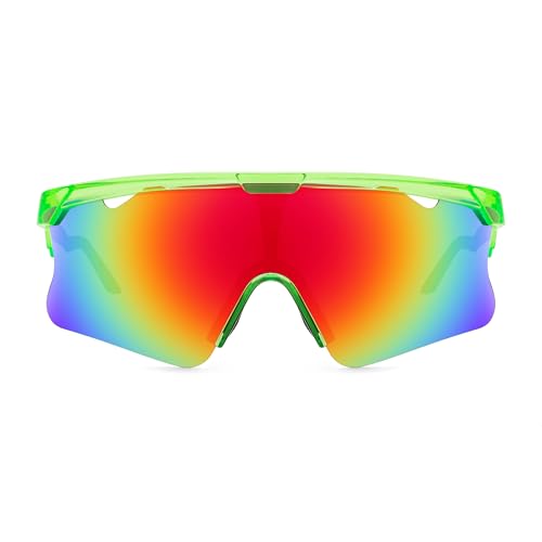 Image of FEISEDY Sunglasses for Men and Women, Polarized Large Retro Rimless Glasses TR90 Frame for Baseball, Cycling, Sports B4073